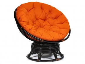 Кресло-качалка Papasan w 23/01 B с подушкой Antique brown, ткань Оранжевый в Режи - rezh.магазин96.com | фото