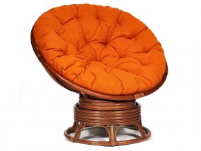 Кресло-качалка Papasan w 23/01 B с подушкой Pecan, ткань Оранжевый в Режи - rezh.магазин96.com | фото