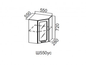 Ш550ус/720 Шкаф навесной 550/720 (угловой со стеклом) в Режи - rezh.магазин96.com | фото