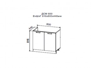 Шкаф нижний ДСМ800 под мойку в Режи - rezh.магазин96.com | фото
